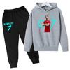 TZWYChildren's Clothing Coat CR7 Brand Casual Competition Sportswear Boys Girls Letter Printed Hoodie/trousers 2P Sports Jogging Set