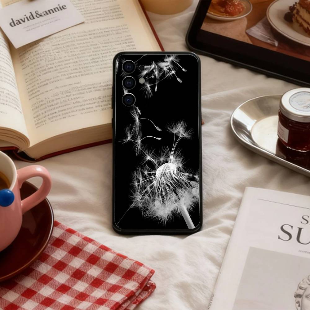 COOL D-Dandelion A-Art Phone Case For Samsung S 25,24,23,22,30,21,10,9,Ultra,Plus,Lite,FE,4,5 G Soft Black Case