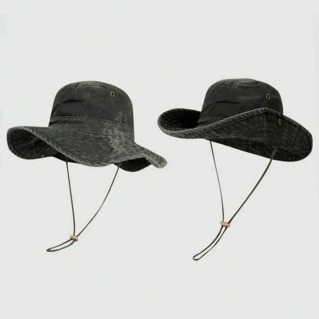 1PC Solid Color Wide-brimmed Fisherman Hat Casual Sports Sun Hat Adjustable Fisherman Hat Outdoor Sports Gift