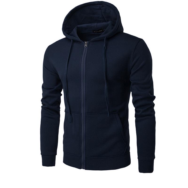 Unisex Solid Color Fleece Hoodie Cardigan - Autumn/Winter Zipper Sweatshirt, 15 Colors Available