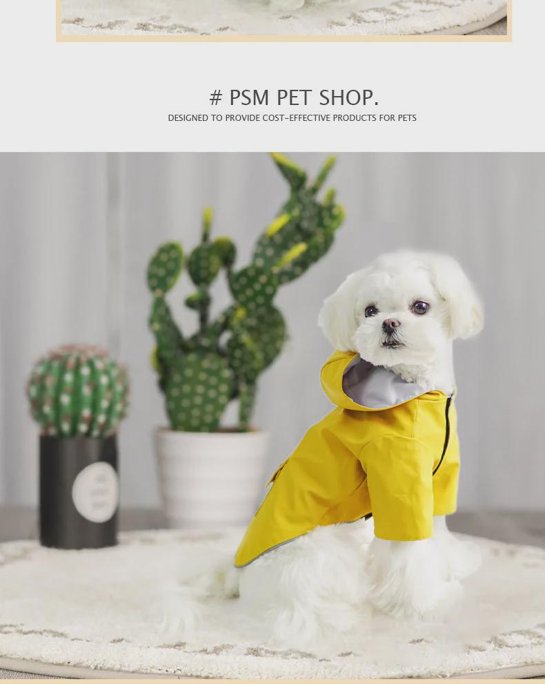 Hooded Waterproof Four-Legged Raincoat for Small Dogs
