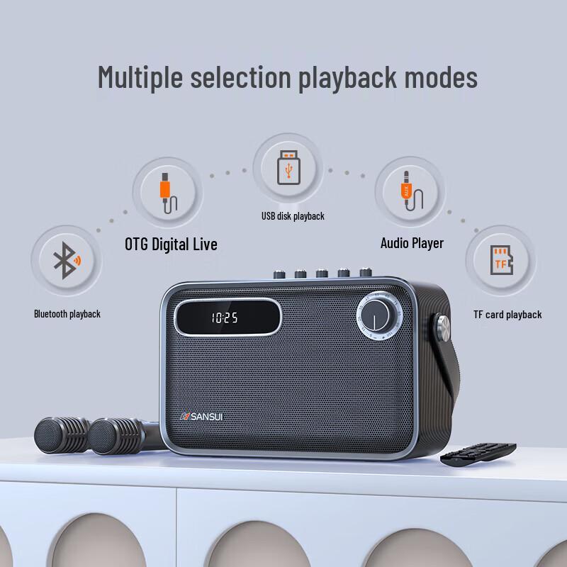 SANSUI Z5 Portable Bluetooth Speaker with Quad Bass CN plug (adapter included)