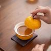 Bionic Orange Tea Tureen Outdoor Travel Portable Ceramic Kung Fu Tea Teaware Creative Camping Handmade Tea Brewer Gifts