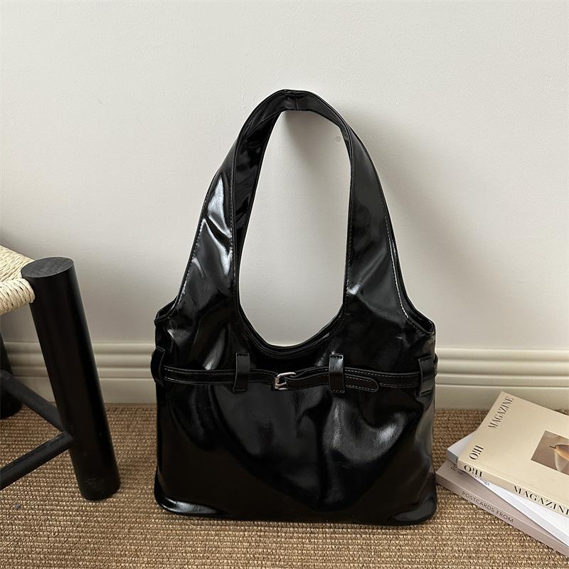 Shoulder Bag for Women Soft Foldable Vegan Leather Crossbody Bags Tote Hobo HandBag Underarm Purses Slouchy Hobo Bags and Tote Bag Women s Y2K Purse one size чёрный