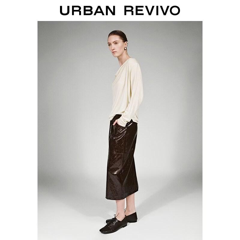 UR Women's Drape Neck Loose Long Sleeve T-shirt