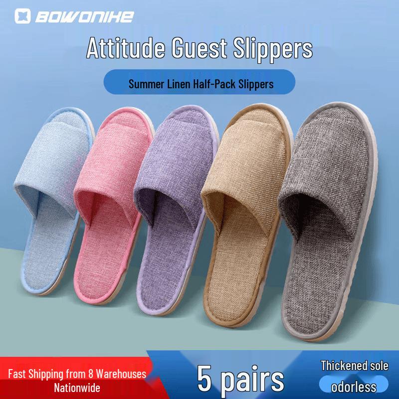 Borwonic Disposable Hotel Slippers