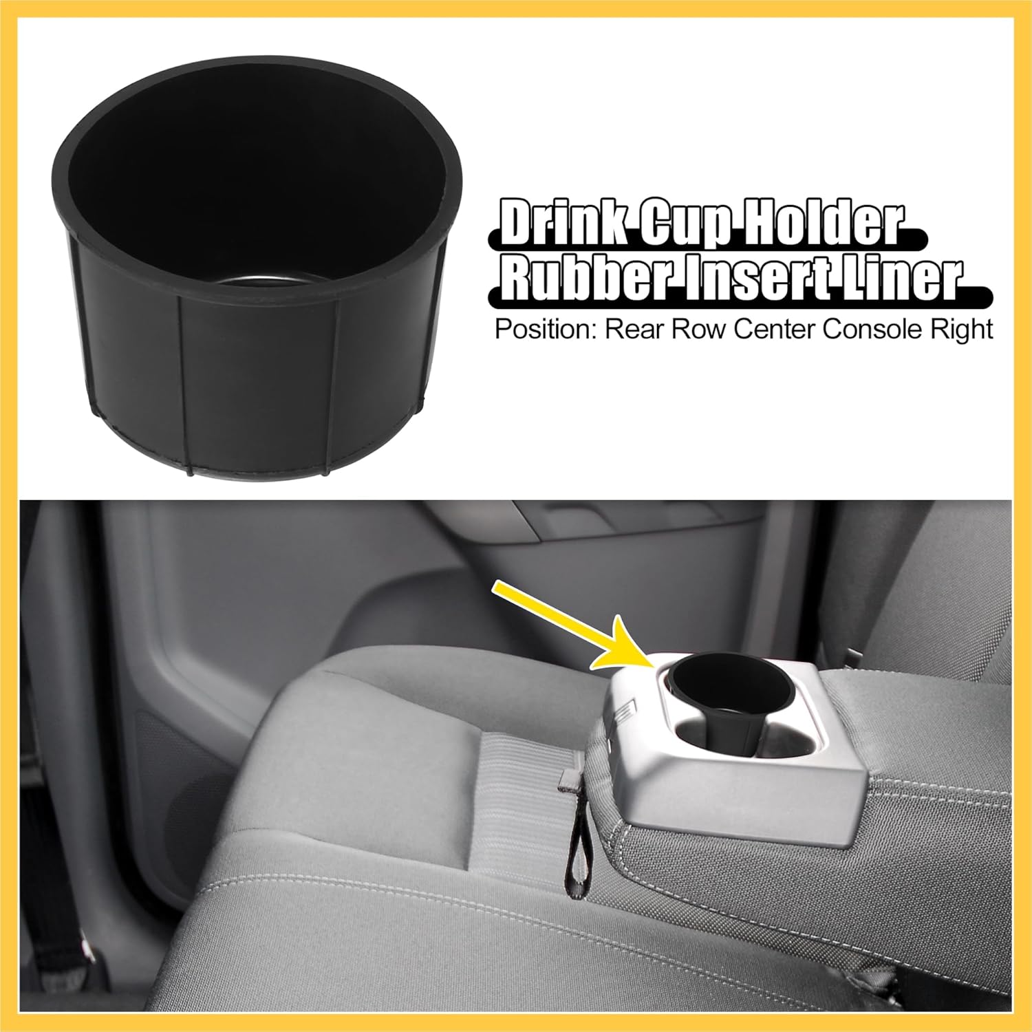 

1pcs Rear Row Center Console Right Side Auto Car Truck Drink Cup Holder Rubber Inserts Liner for Ford F-150 2009-2014 Auto Replacement Parts