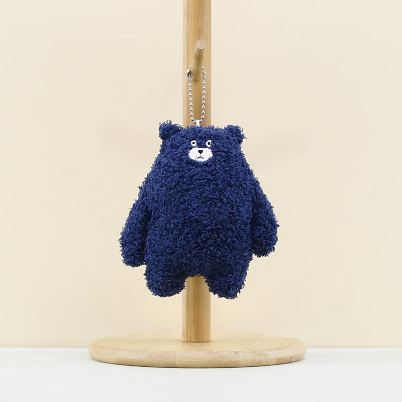 Adorable Cute Bear Plush Toy Keychain Soft Short Fur Hanging Doll For Bags