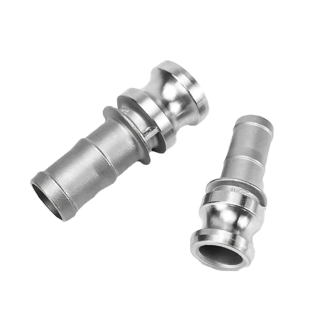 304 Stainless Steel E-Type Quick Connect Hose Barb Male Fitting for Water, Air, and Oil