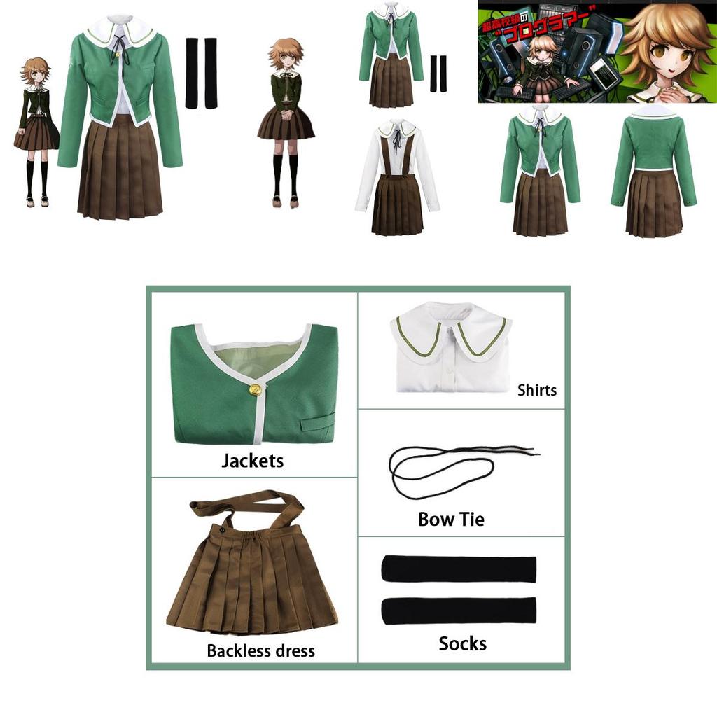 Cos-animefly Chihiro Fujisaki Cosplay Costume School Uniform Dress For Girls