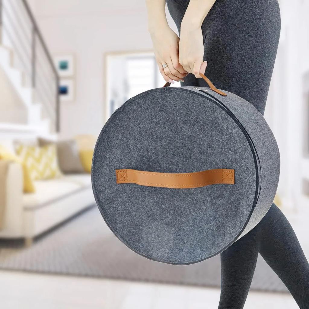 Hat Storage Box Foldable Pop Up Clothes Scarf Children's Toys Dustproof Organizer Case Portable  Adjustable Shoulder Strap