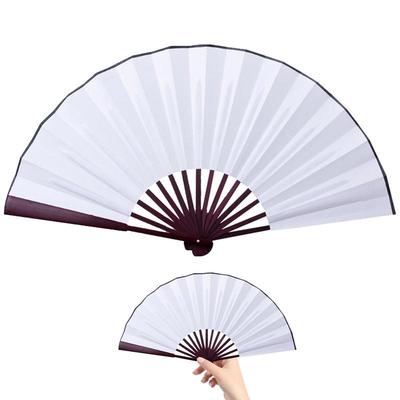 13/10 Inches Handheld Folding Fans Silk Cloth Blank Foldable Chinese Fan DIY Writing And Painting Fans For Teahouse Party Use