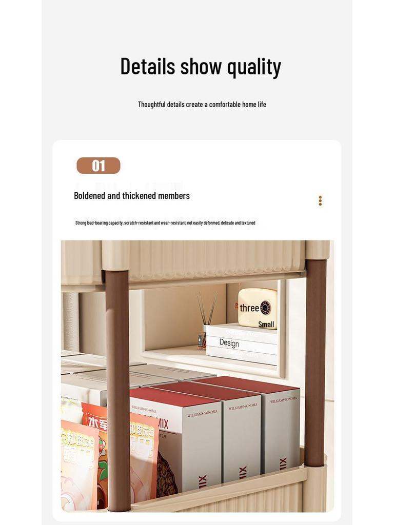 Compact Multi-Layer Mobile Storage Rack for Bedroom, Bathroom, or Living Room