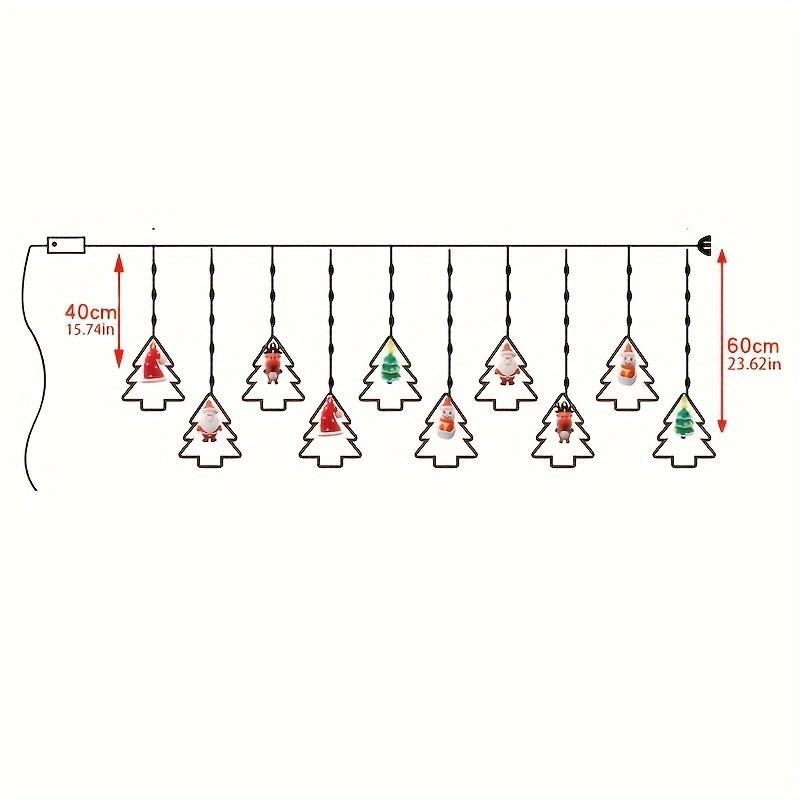 1 Set of Christmas Tree Decorations-Five-pointed Star Leather Line Light String and Curtain Lights,Ideal Cross-border Popular Christmas Decoration