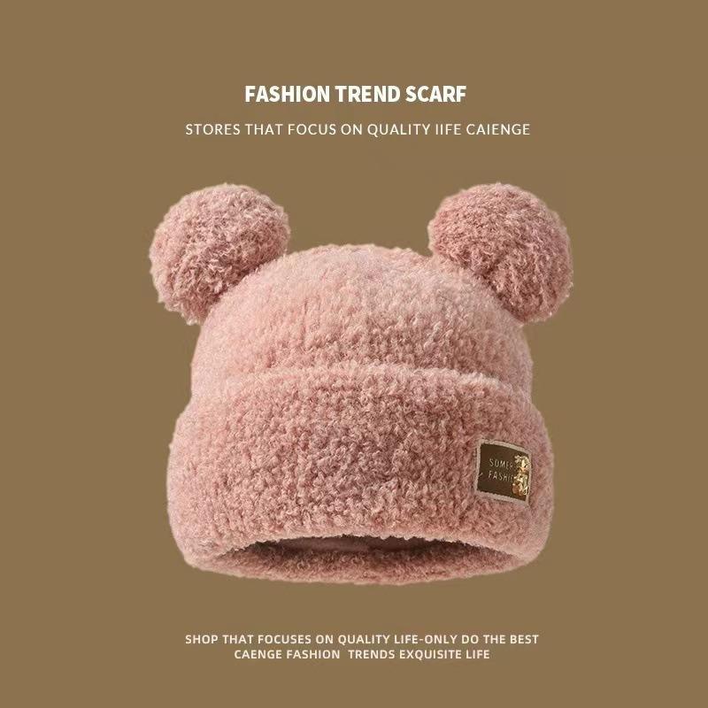 Winter plush fisherman's hat children's Mongolian hat ear protector head hat warm plush thickened cute pile hat
