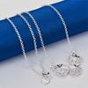 925 Sterling Silver 16-30 Inch Exquisite 3-flower Pendant Necklace for Women's Wedding Fashion Gifts, Jewelry Accessories