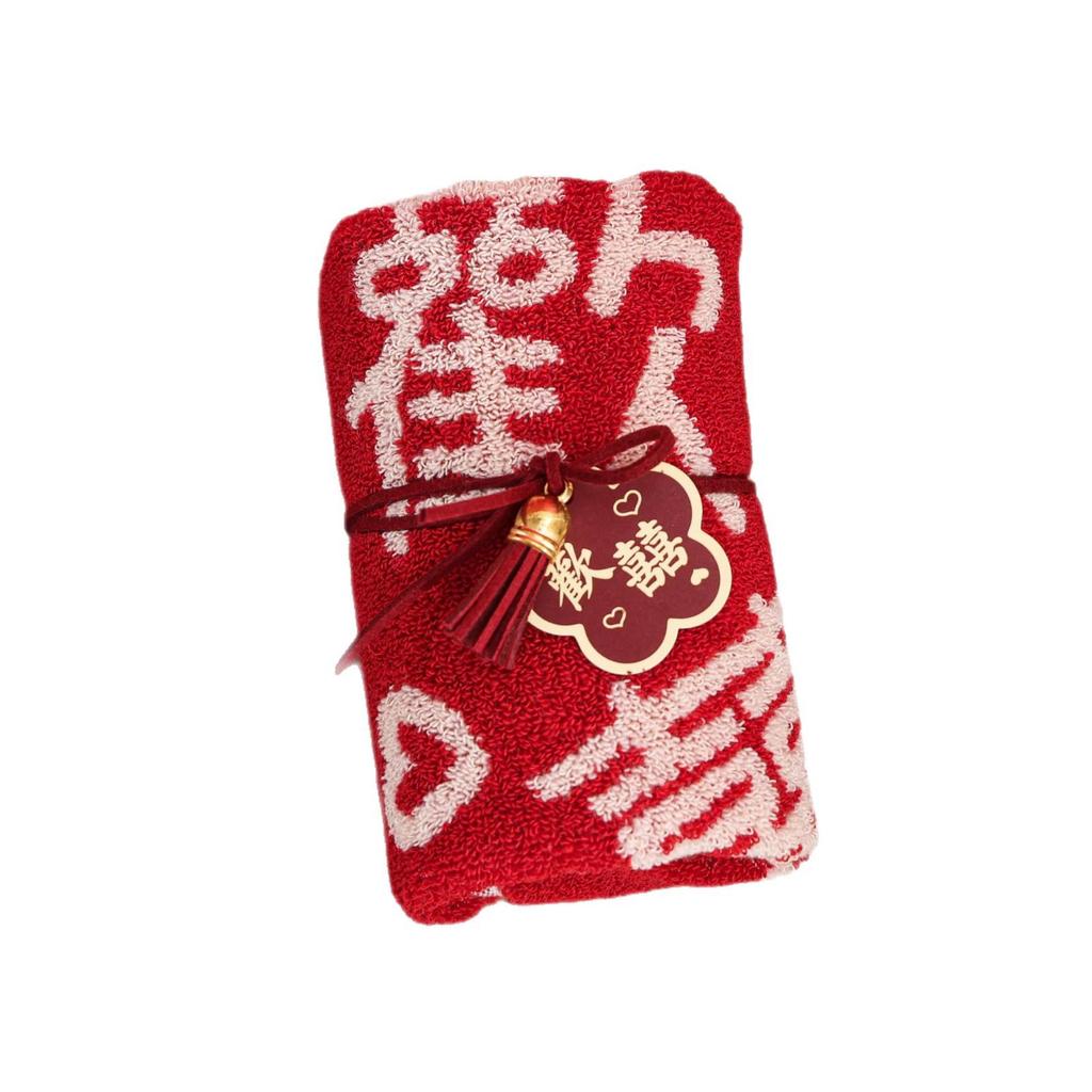 National Trend Red Cotton Bridesmaid Wedding Souvenir Towel Gift