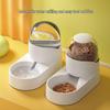 Double Pet Water and Food Bowl: Anti-Tip Cat & Dog Auto-Feed Design for Neck Protection