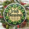 Handcrafted Irish Blessing Sign, Flat Aluminum Wall Decor with Clover Floral Design, Lightweight Gift