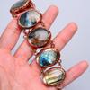 Labradorite Gemstone Copper Birthday Electroformed Statement Wife Gift Bracelet V-77