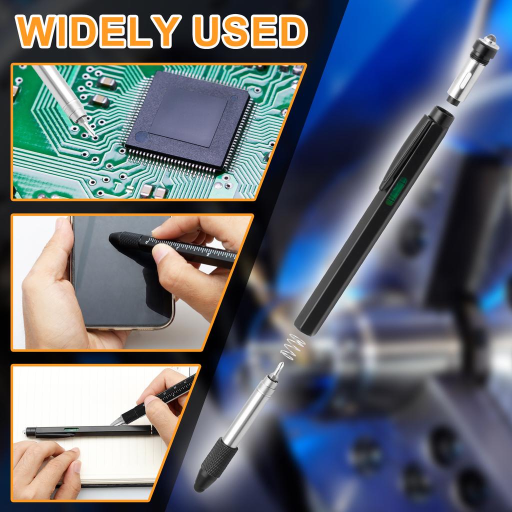 Multitool Pen Set Ballpoint/stylus Pen Cell Phone Holder Bottle Opener Ruler Straight/cross Screw Cool Gadgets Men X-mas Gifts