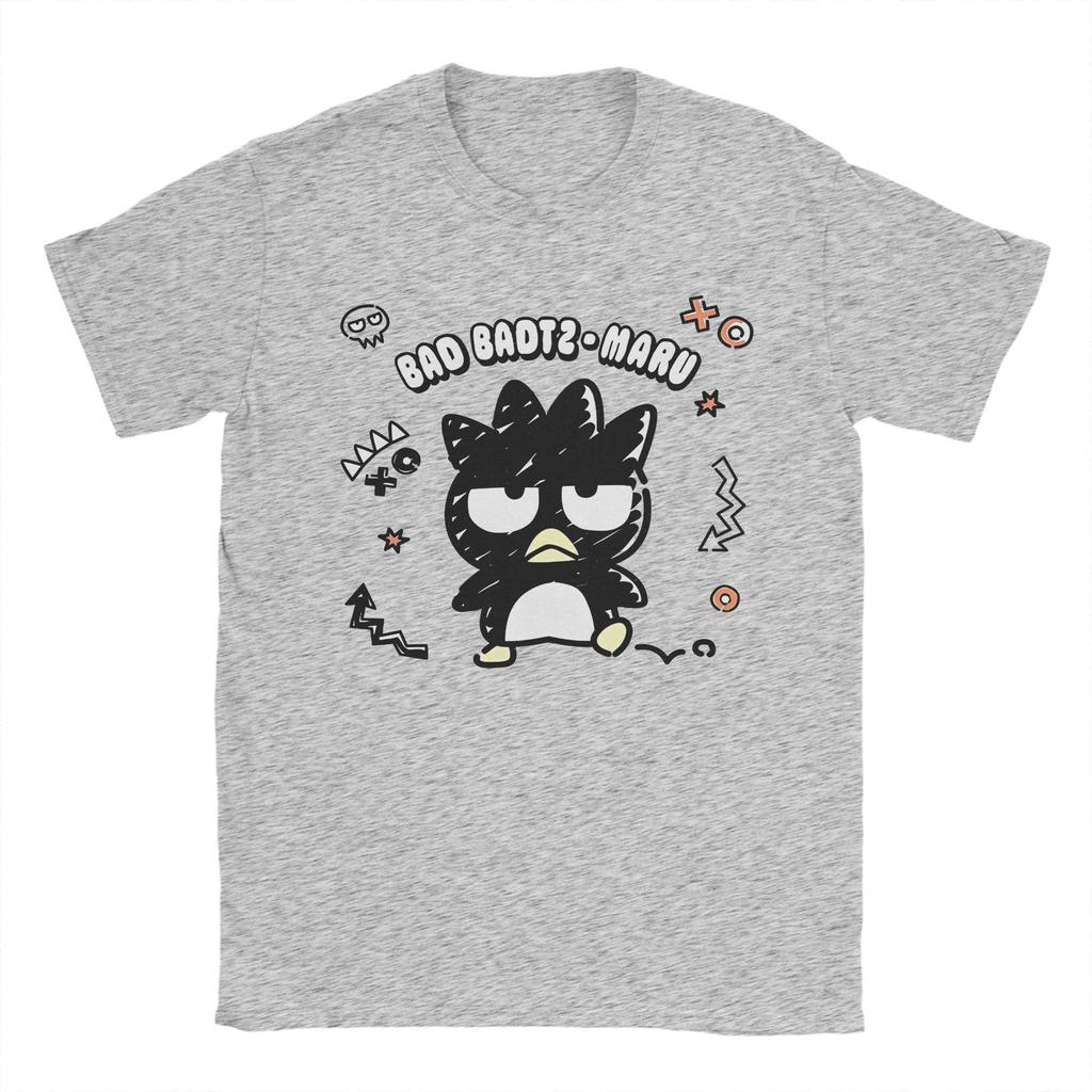 T-shirt da Uomo Anime Bad Badtz Maru Maglietta Casual a Manica Corta Girocollo 100% Cotone Taglie Forti