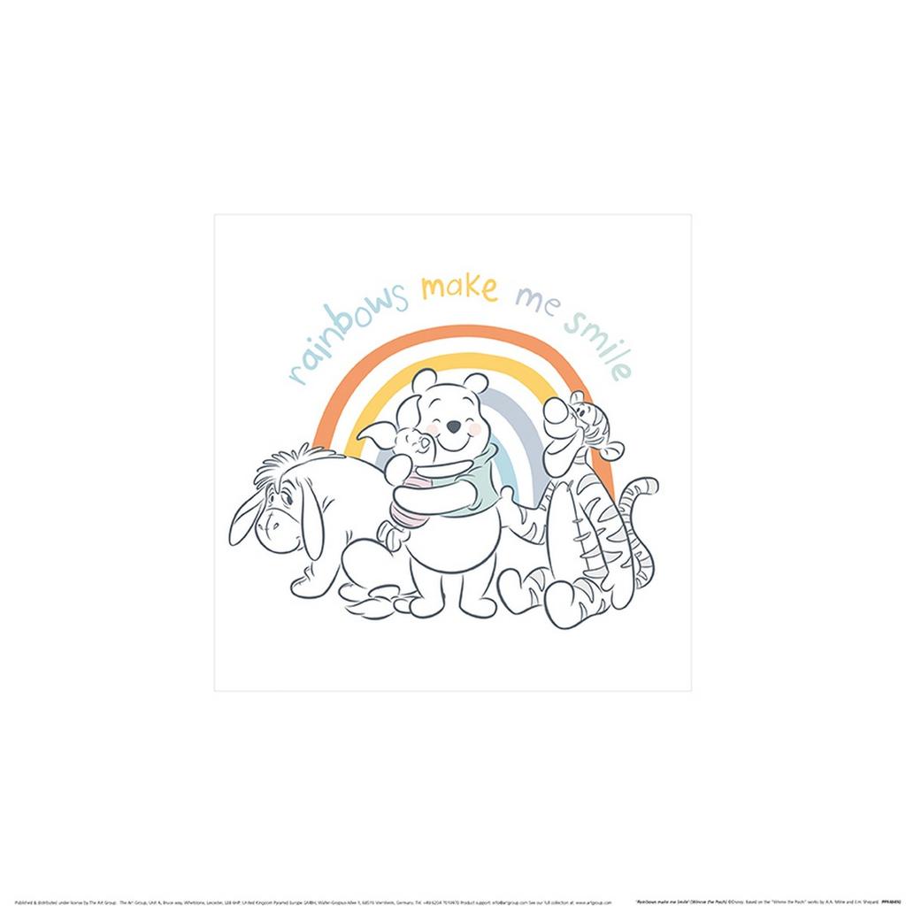 Winnie the Pooh Rainbows Make Me Smile Print