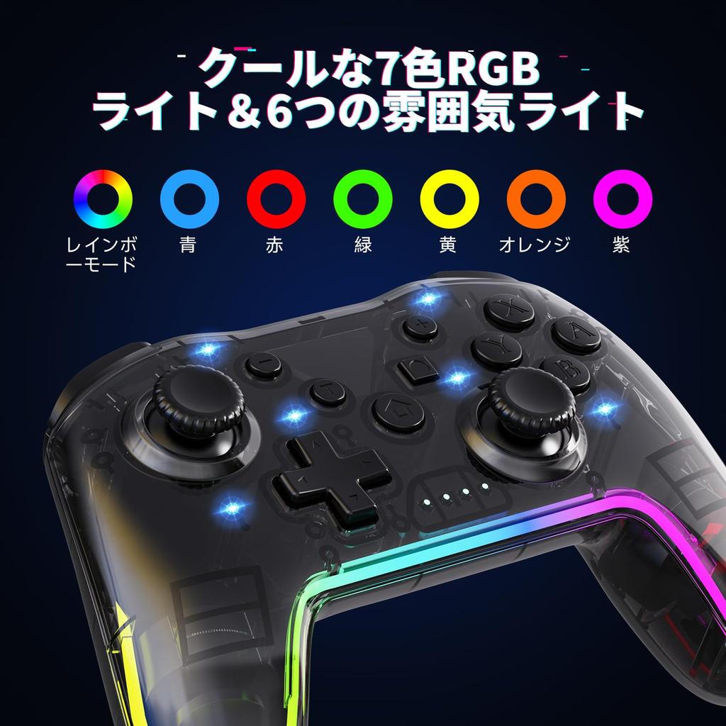 Twylyte Switch Wireless Pro Kompatibel mit RGB Turbo Vibration Ergonomischer Lange Spielzeit Controller, Controller, Switch/Switch Lite/Switch OLED,