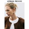 UR Women's Urban Chic Metal Buckle Round Neck Jacket