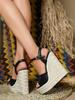 Design Style Weave Platform Wedge Heels Sandals Fashion Open Toe Buckle Strap Women Banquet Party Pumps Shoes