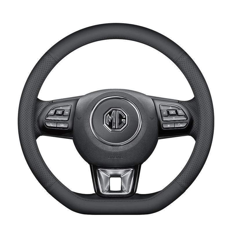 MG5 Genuine Leather Steering Wheel Cover for RX3, i6max, ZS, Kulewei HS - Men's All-Season Grip Cover
