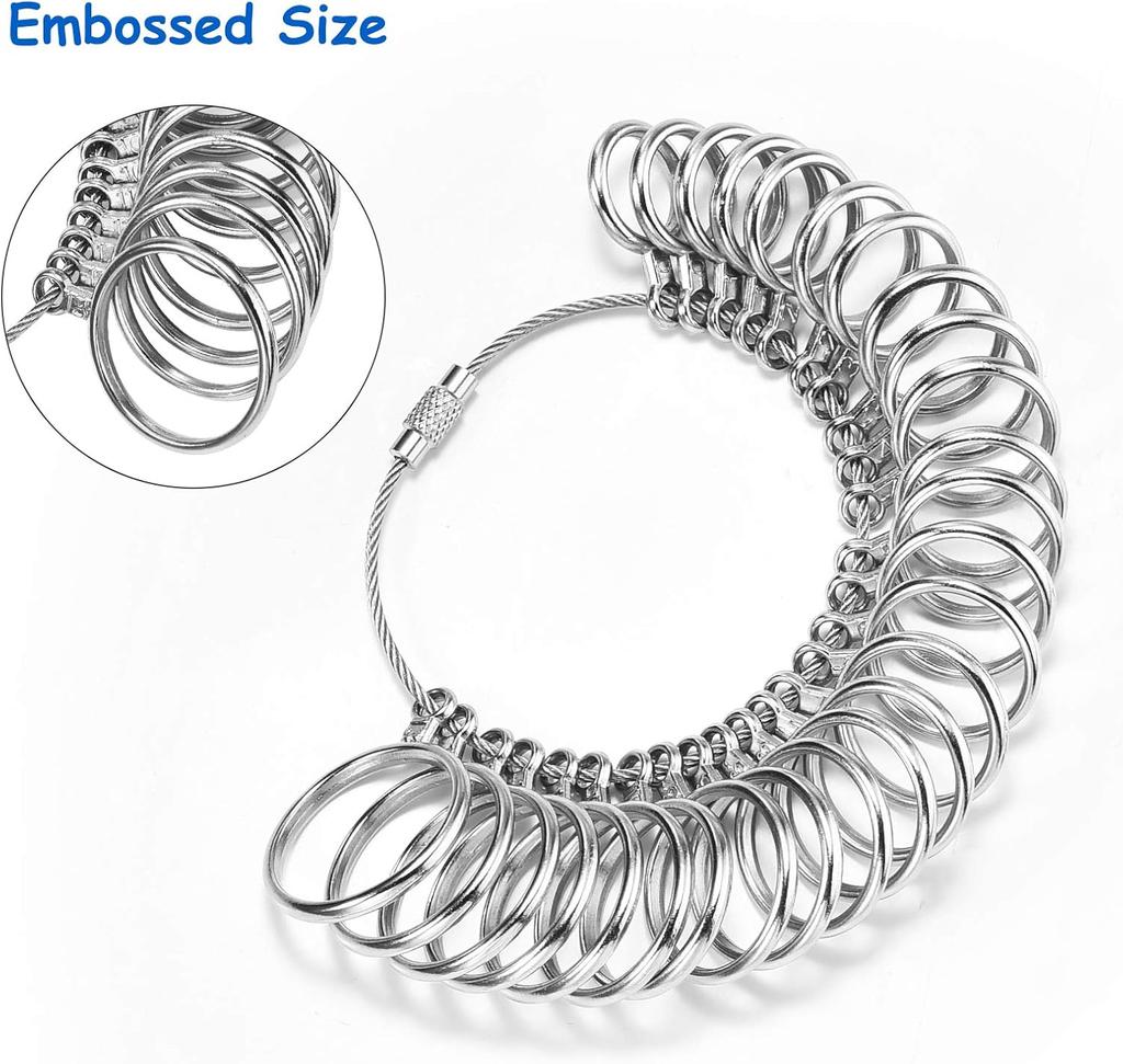 Metal Ring Sizer Tool Set Aluminum Ring Mandrel and Finger Gauges US EU Ring Sizer Measuring Tool For Jewelry Tools