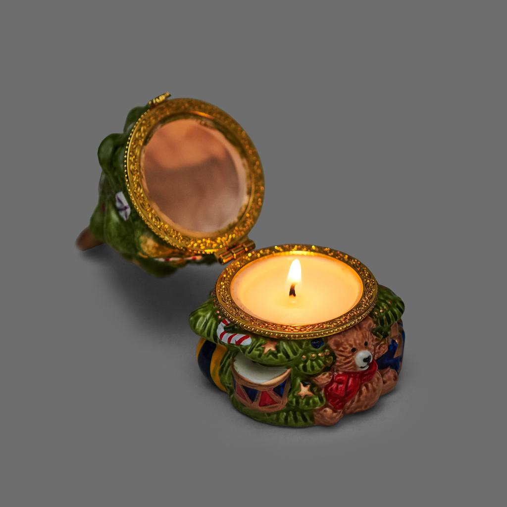Little Bear Christmas Tree Cute Ceramic Storage Box Decoration Christmas Gift Ceramic Tree