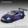 1:32 911 Gt3 Rs Macan Alloy Sports Car Diecast Model Toys Ornament Doors Opened Sound Light Pull Back Vehices Kids Festival Gift