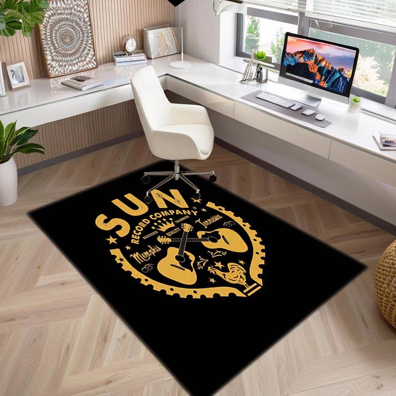 1Pc Musical elements Printed circular carpet, home door mat, outdoor travel protection carpet A5