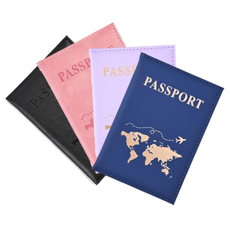 Passport Holder with Letter Print for Women Men Passport Protective Cover Travel Wallet Ticket Holder ID Card Clip Bags