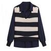 Stitching Shirts, Fake Two-piece Sweaters, Women's Western Style, Age-reducing Outer Wear, Fashion Striped Knitwear, Women