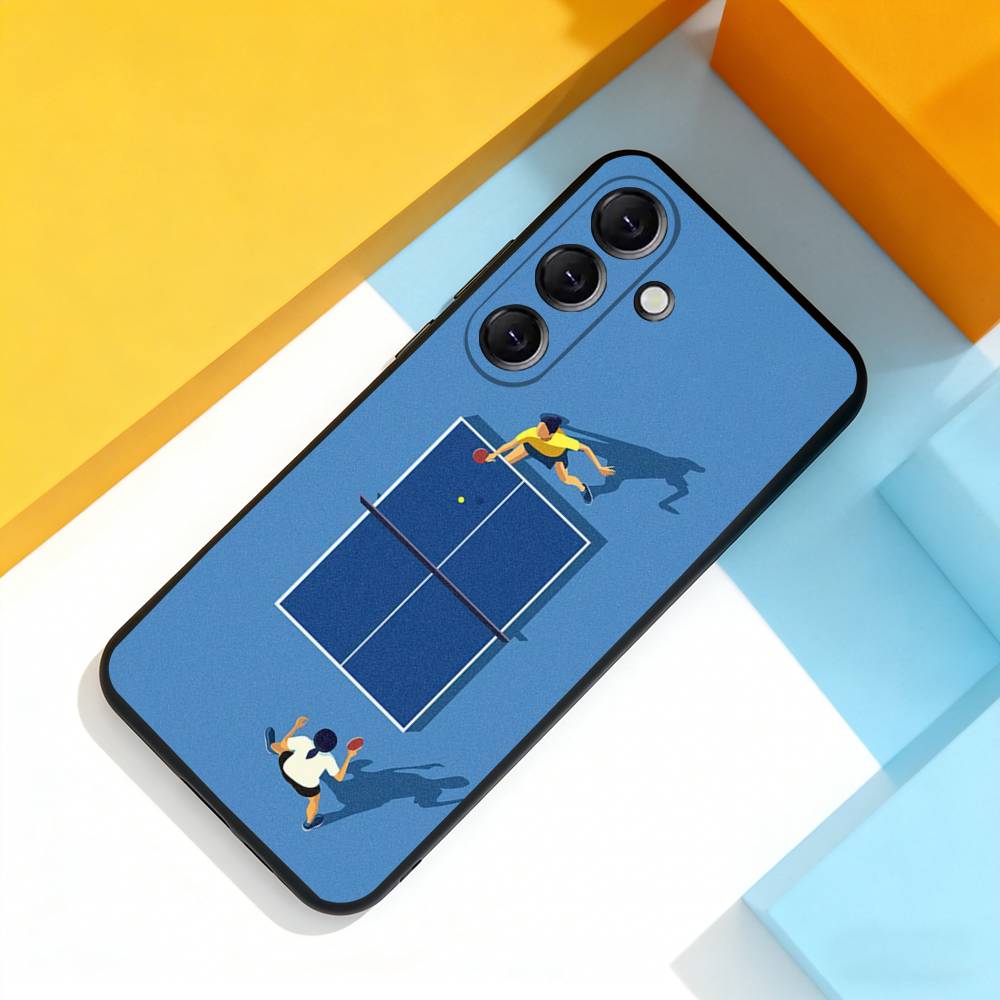 

Table Tennis Racket Cool Phone Case For Samsung Galaxy A 73,72,51,53,52,71,22,5G,Note,J7,8,9 Soft Precise Hole Black Cover Samsung a21s