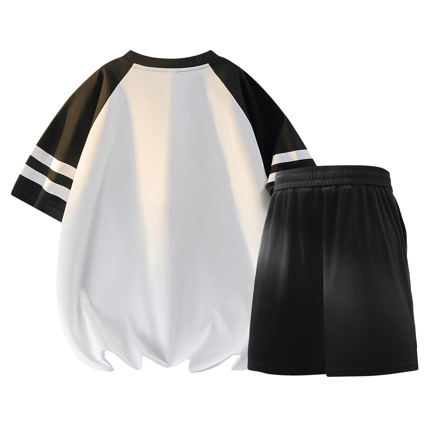 

Summer Casual Short Sleeved Suit Men s Versatile Loose Sports Two-piece Set XXXL