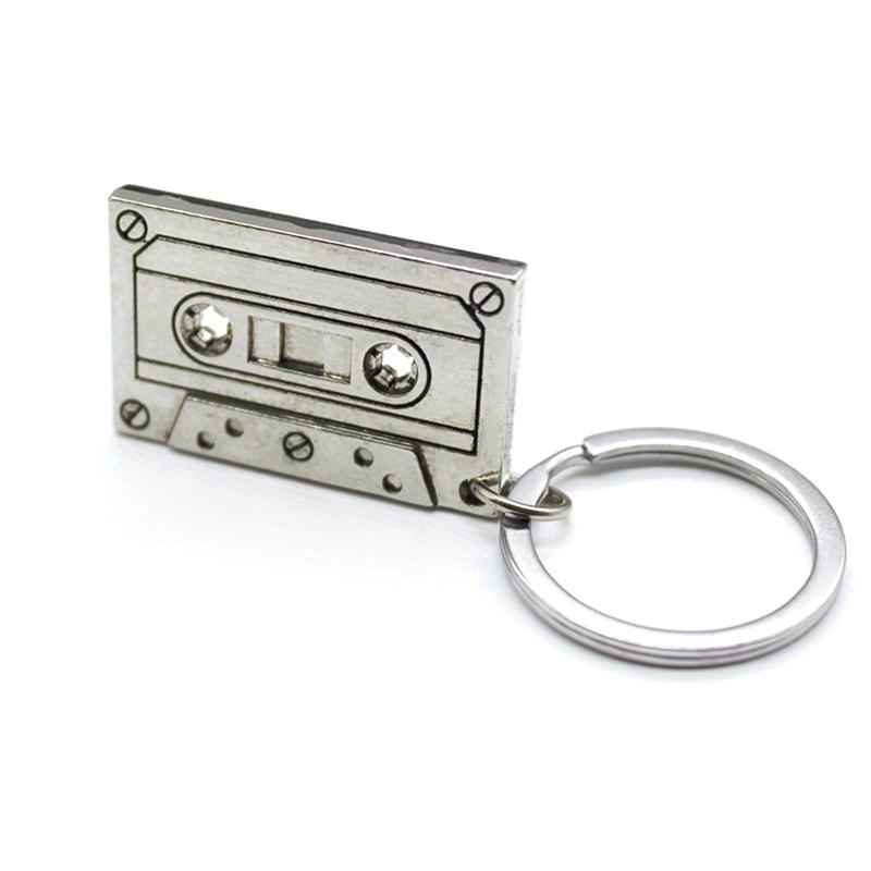 1/2Pcs Vintage Audiotape Keychain Hipster Cool Personality Cool Style Couple Hip Hop Punk Keychain Pendant Jewelry