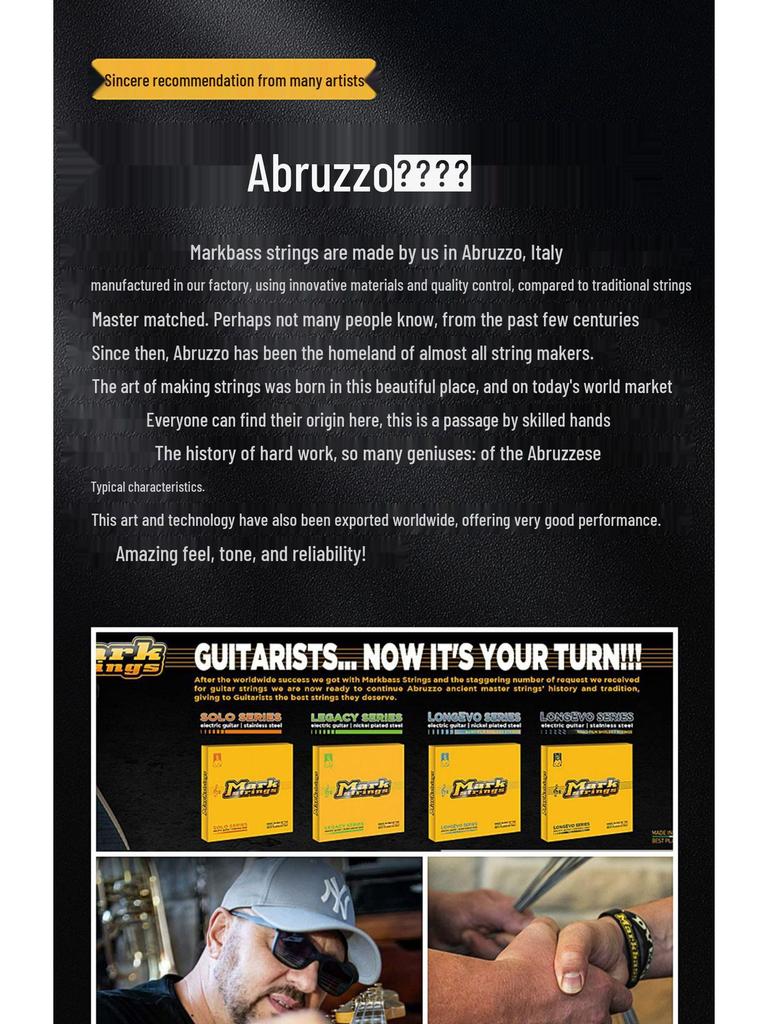 Markbass Italy Professional Electric Guitar Strings Set - Rust-Proof Genuine Product