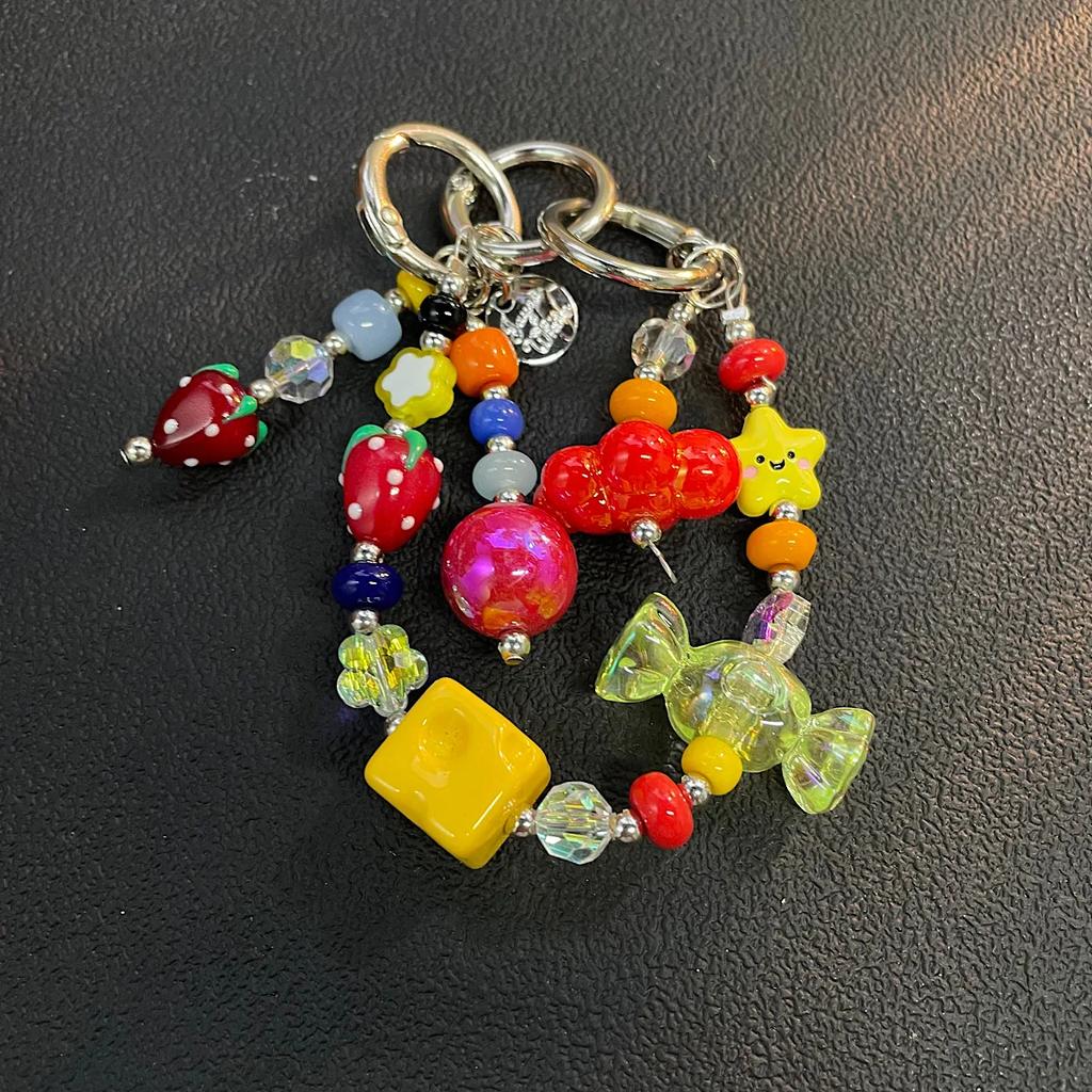 Mehrfarbige Dopamin-Handykette Hängende Kette, Lachender Stern Sport Anhänger Tasche, Schlüsselanhänger, Universelle Kette Niedliche Lanyard