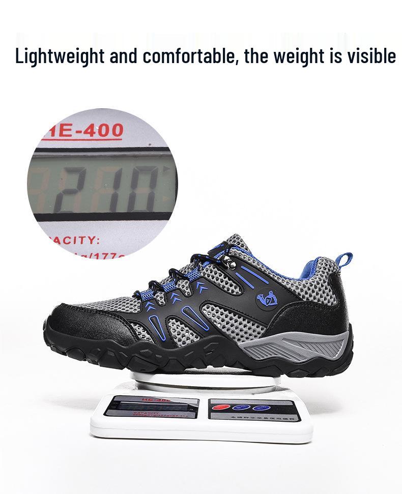 Men's Ultra-Light Mesh Breathable Hiking Shoes - Plus Size, All Seasons.