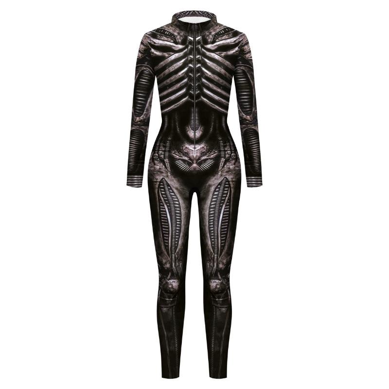 Machine Zentai Men For Bodysuit Trippy Costume Front Zipper Jumpsuit Skinny Cosplay Catsuit Elastic Rave Festival Suit