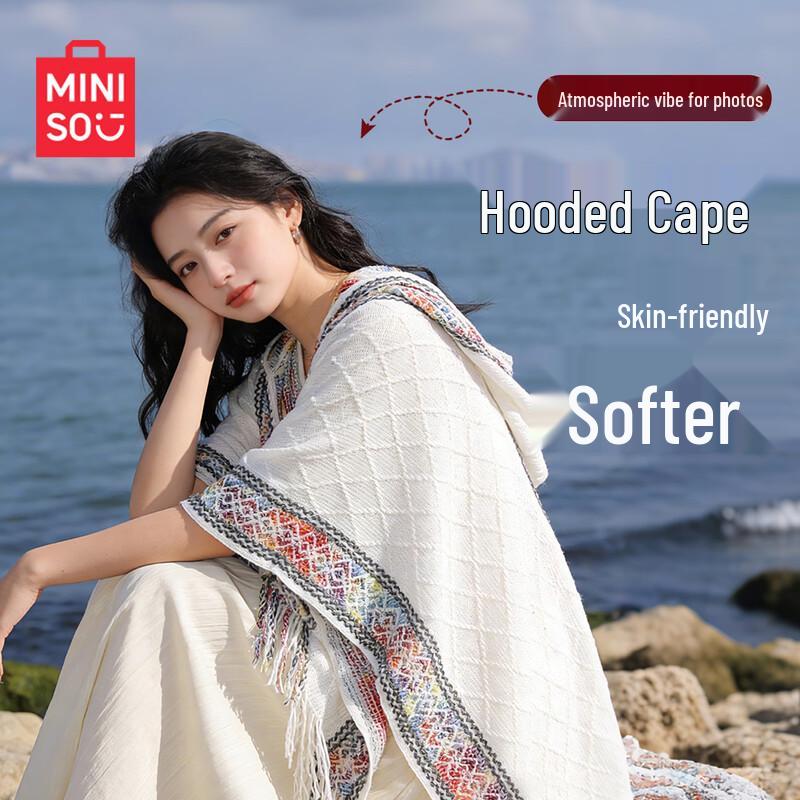 MINISO Women s Hooded Shawl Scarf
