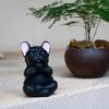 Yoga Meditation Dog Ornament Sitting Pug Figurine Statue Animal Sculpture Indoor Outdoor Garden Home Office Desktop Decoration