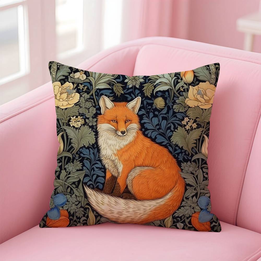 William Morris Art Fox Pillow Case pattern printing pillowcase living room sofa cushion cover bedroom room decor