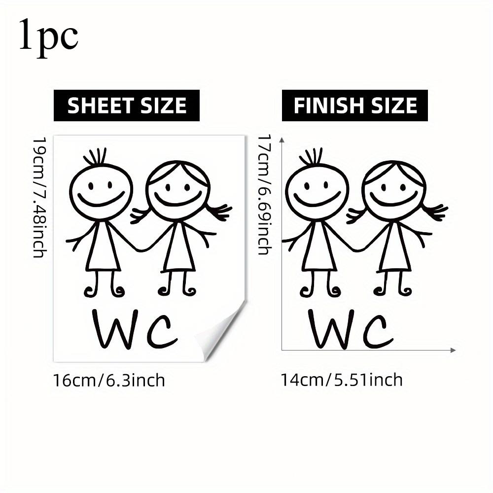 

1 шт. Мультяшная наклейка на стену для туалета для мужчин и женщин для украшения ванной комнаты, виниловые домашние наклейки, водонепроницаемый постер, наклейки на двери, табличка для туалета