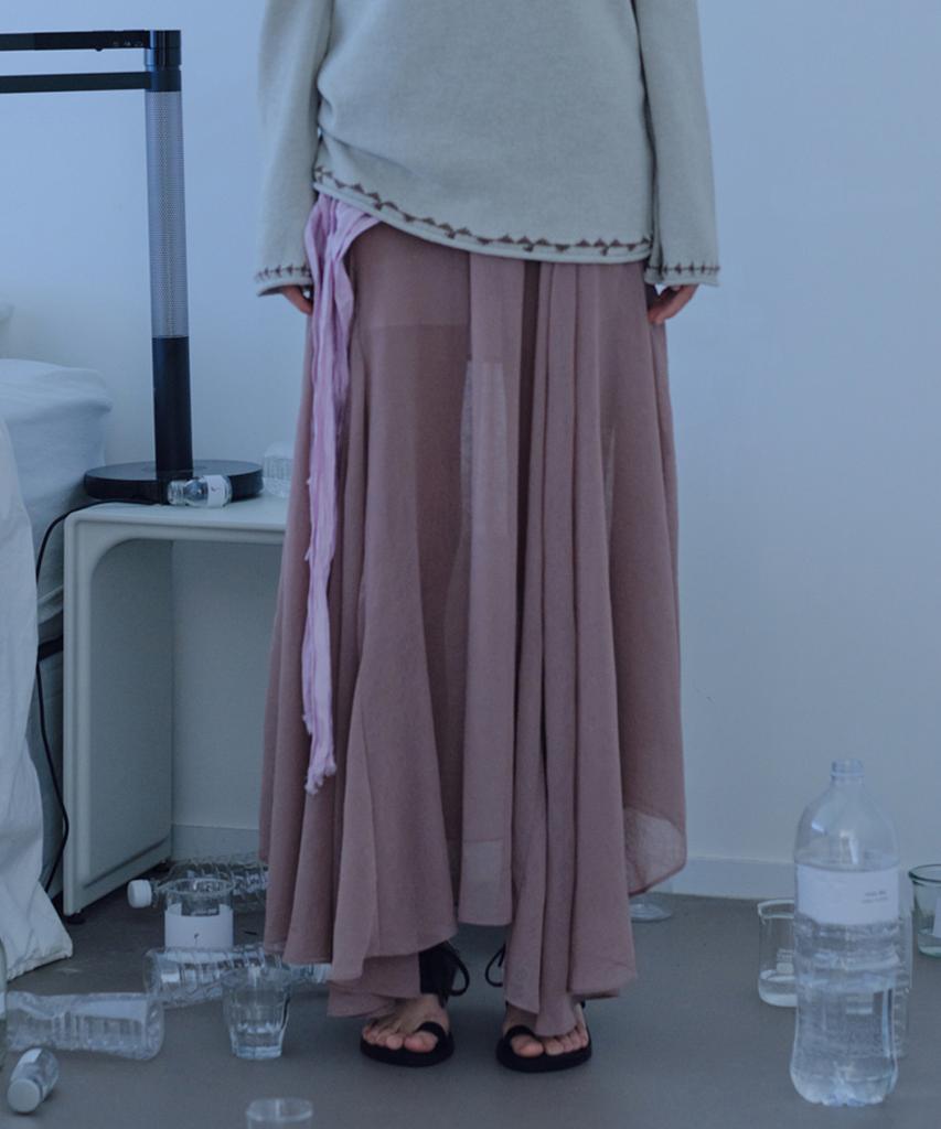 Beleuso Asymmetric Sheer Skirt