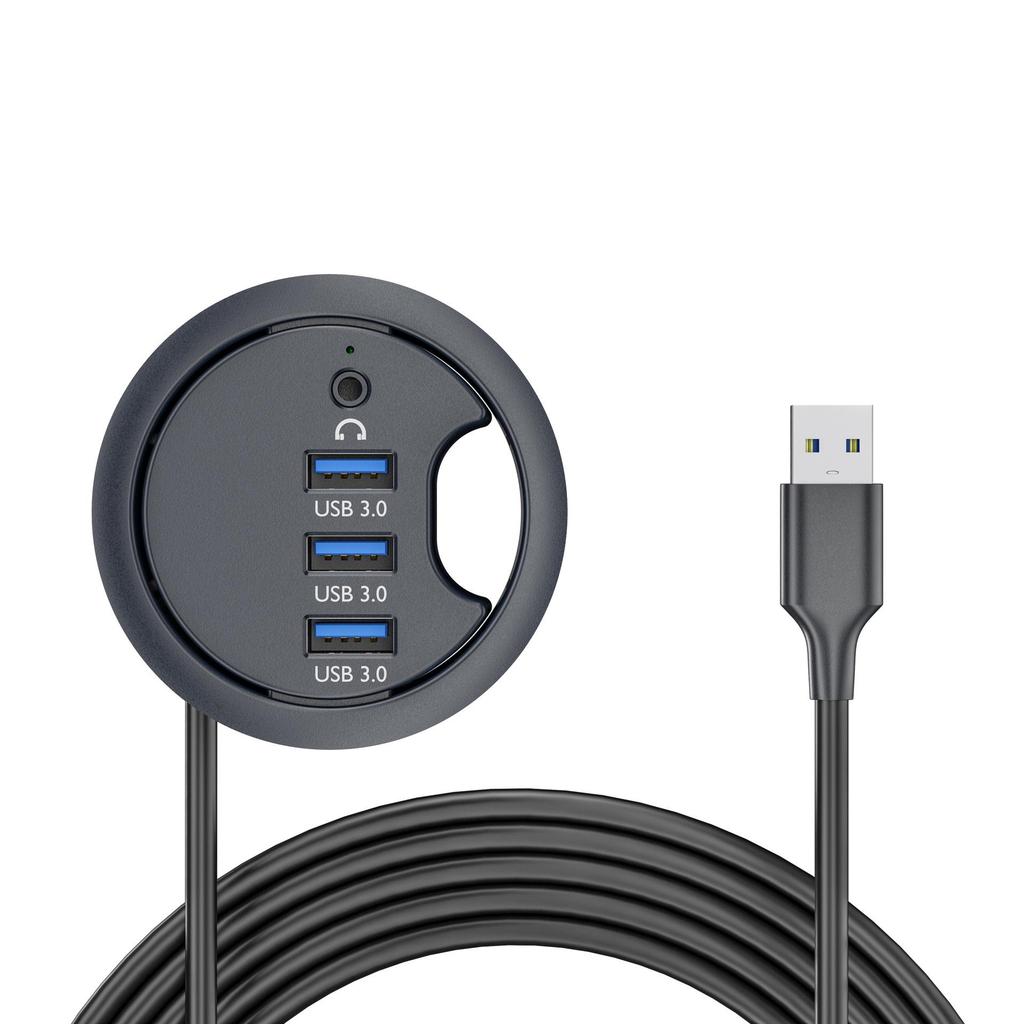 USB 3.0 Desk Hub with SD/TF Card Reader for Office Desktop